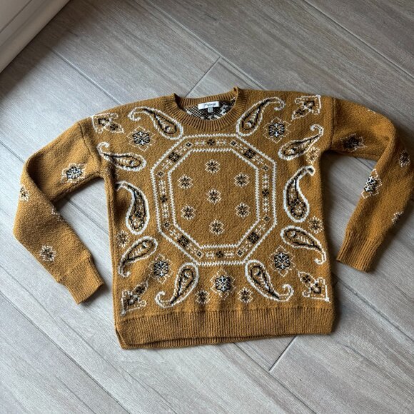 Madewell Mustard Yellow Oversized Knit Sweater | Women’s XXS - Picture 4 of 6